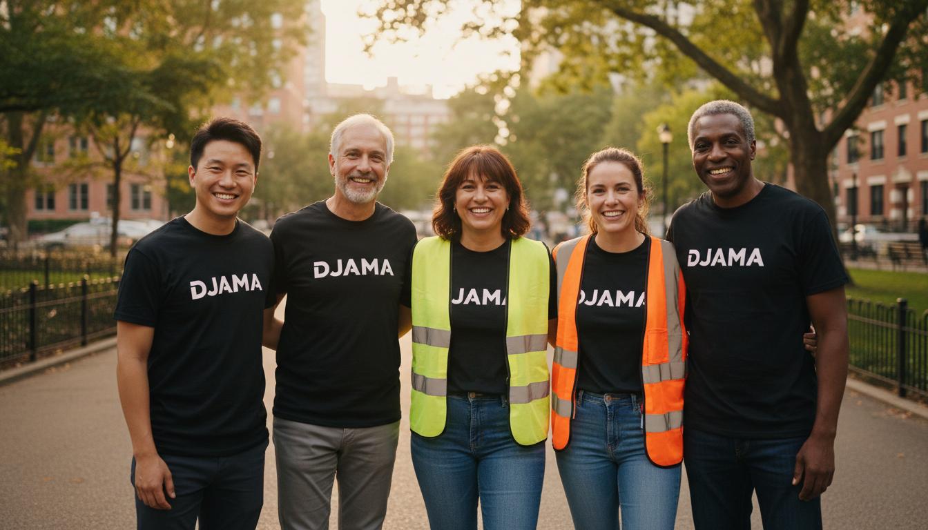 L'équipe de bénévoles Djama unie et souriante